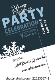merry Christmas celebration party poster  flyer or social media post template design