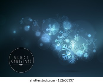 Merry Christmas celebration shiny wave background with Santa Claus is riding on sleigh. 