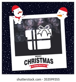 Merry Christmas celebration typography with gift box
