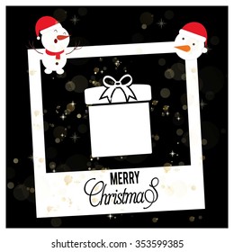 Merry Christmas celebration typography with gift box
