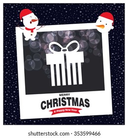 Merry Christmas celebration typography with gift box
