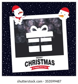 Merry Christmas celebration typography with gift box