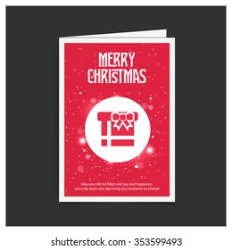 Merry Christmas celebration typography with gift box