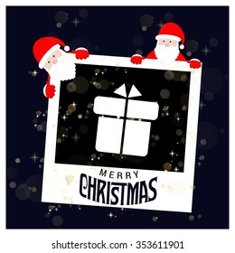 Merry Christmas celebration typography with gift box