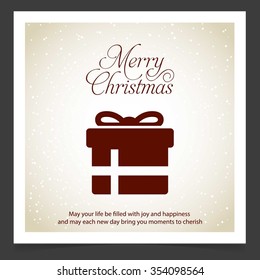 Merry Christmas celebration typography with gift box. Creative Christmas typography vintage Vector background