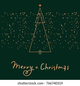 Merry Christmas celebtrating greeting card. Vector template for design.