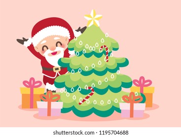 merry christmas characters background vector