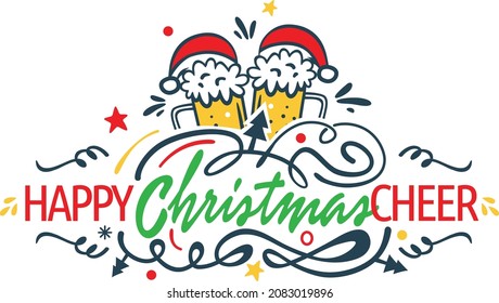 merry Christmas cheer 2021 template design vector