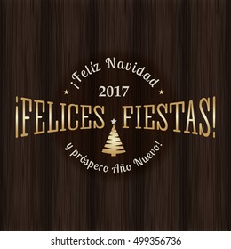 merry christmas and cheerful new year tag template of greeting card in spanish on vintage vector new timber scene that make a difference in your new design feliz navidad joyful classical white texture