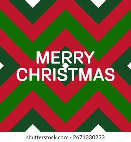 Merry Christmas Chevron Pattern Vector – Festive Red and Green Geometric Holiday Background for Seasonal Greeting Card, Celebration, Decor, Invitation, and Modern Design Projects