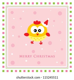merry christmas chicken doodle tag