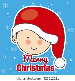 Merry Christmas. child with Santa Claus hat
