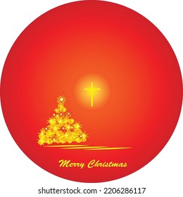 Ilustración gráfica de fondo del círculo navideño