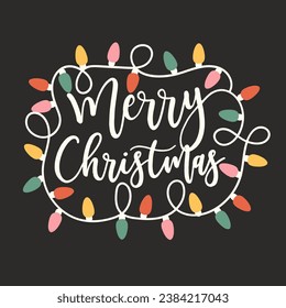 Merry Christmas. Christmas clipart for banner, poster, card. Contemporary vector illustration.