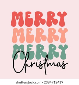 Merry Christmas. Christmas clipart for banner, poster, card. Contemporary vector illustration.