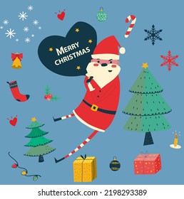 Colección de elementos clipart de navidad