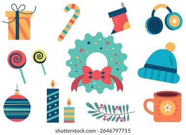 Merry Christmas collection with candle_lollipop _gift_cap