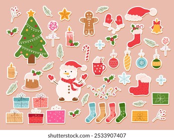 merry christmas collection vector illustrations