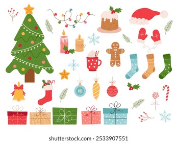 merry christmas collection vector illustrations