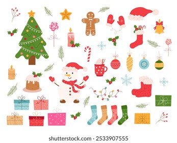 merry christmas collection vector illustrations