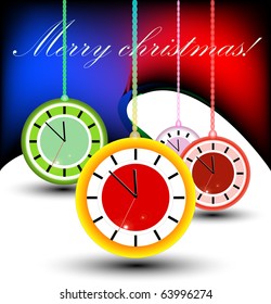 Merry christmas color background. Five minutes till holiday.