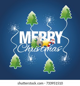 Merry Christmas color elements spark firework blue vector