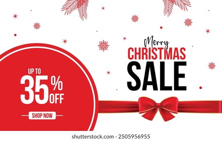 Merry Christmas colorful banner design with white background