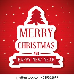 Merry christmas colorful card design, vector illustration