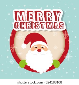 Merry christmas colorful card design, vector illustration.