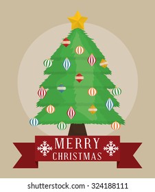 Merry christmas colorful card design, vector illustration.