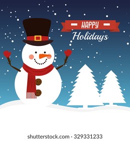 Merry christmas colorful card design, vector graphic.