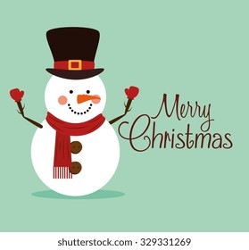 Merry christmas colorful card design, vector graphic.
