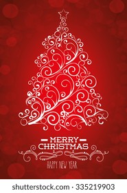 Merry christmas colorful card design, vector illustration graphic