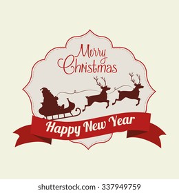 Merry christmas colorful card design, vector illustration eps 10