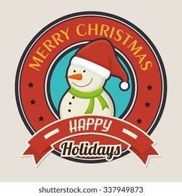 Merry christmas colorful card design, vector illustration eps 10