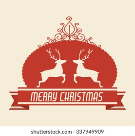 Merry christmas colorful card design, vector illustration eps 10