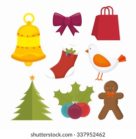 Merry christmas colorful card design, vector illustration graphic 