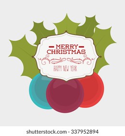 Merry christmas colorful card design, vector illustration graphic 