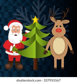Merry christmas colorful card design, vector illustration eps 10