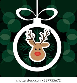 Merry christmas colorful card design, vector illustration eps 10