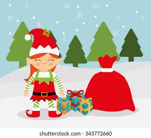 Merry christmas colorful card design, vector illustration eps10