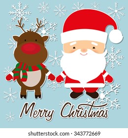 Merry christmas colorful card design, vector illustration eps10