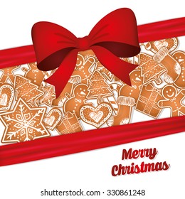 Merry christmas colorful card graphic design, vector illustration.