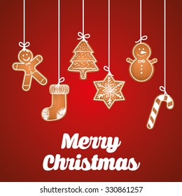 Merry christmas colorful card graphic design, vector illustration.