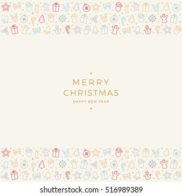 merry christmas colorful icon elements