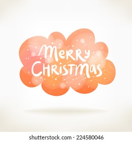 Merry Christmas colorful vector cloud card