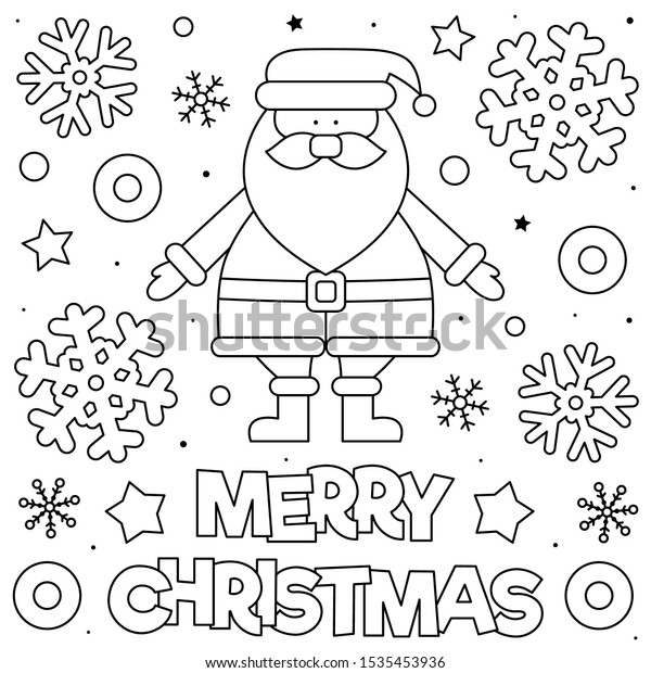 Image Vectorielle De Stock De Joyeux Noel Page De Coloriage Illustration