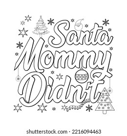 Merry Christmas Coloring page. Christmas line art coloring page design for kids.
