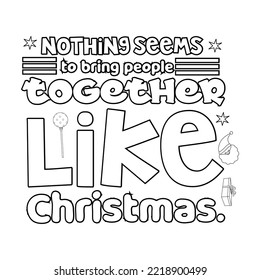 Merry Christmas Coloring page. Christmas line art coloring page design for kids.