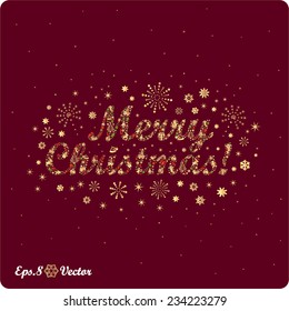 Merry Christmas! Composed of Christmas icons. eps8